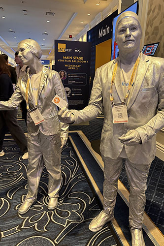Silver Living Statues